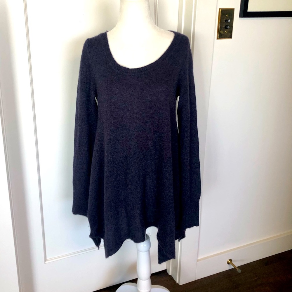 Women’s CeCe Long Cashmere Sweater in Dark Purple Sz S #0138